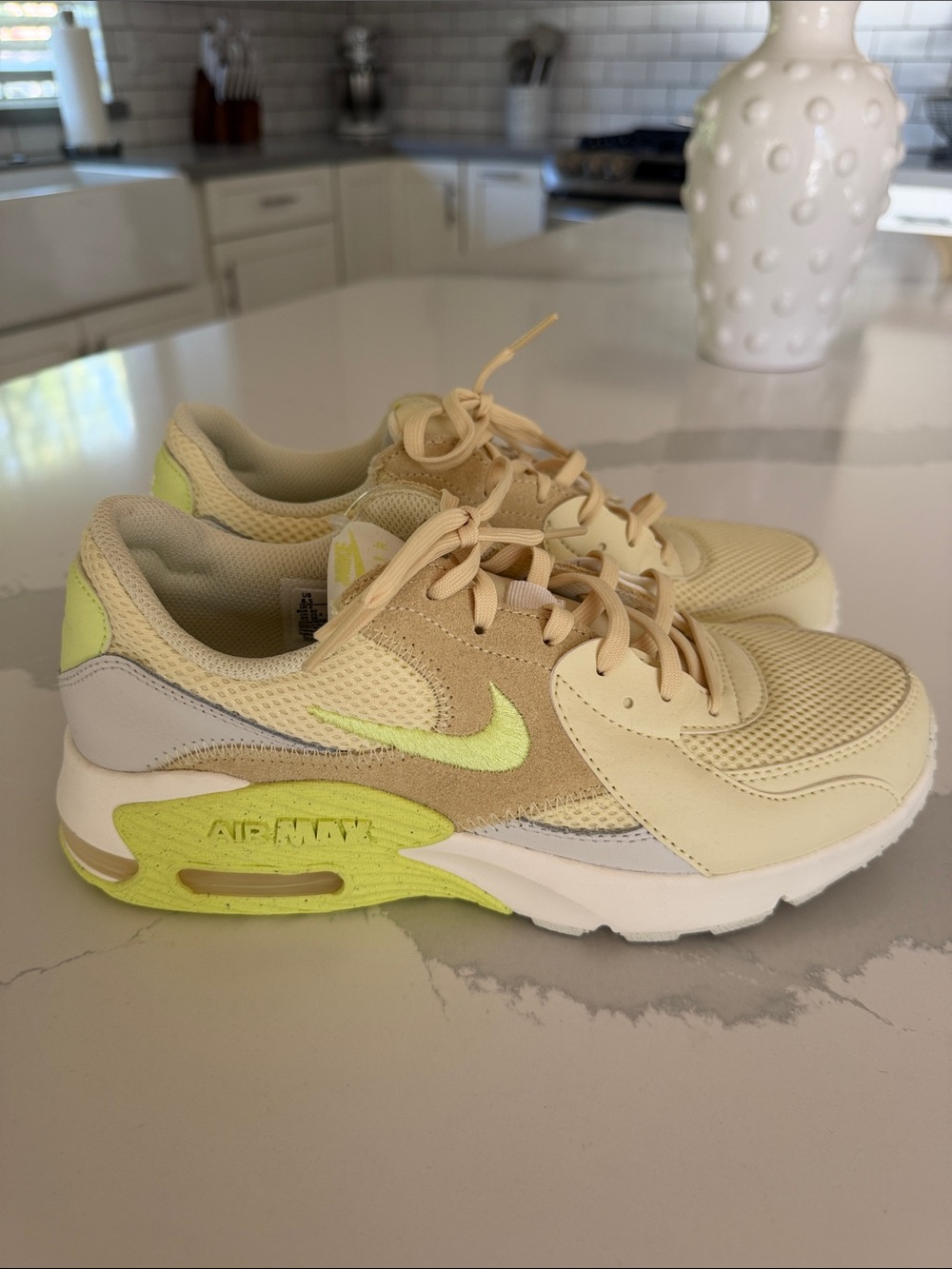 Nike Air Max 90 Cream & Neon Yellow Sneakers